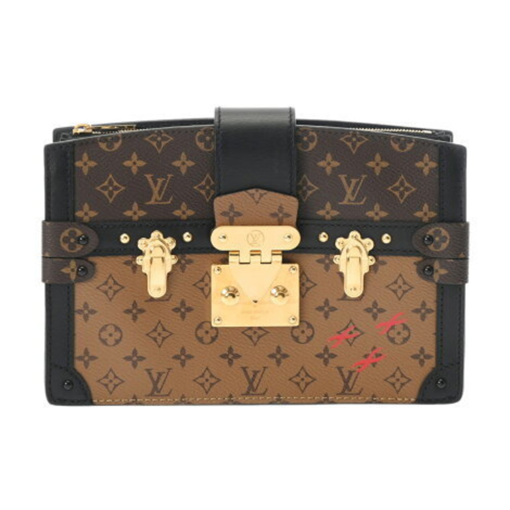 Louis Vuitton Monogram Reverse Trunk Clutch Camel Brown Shoulder Bag